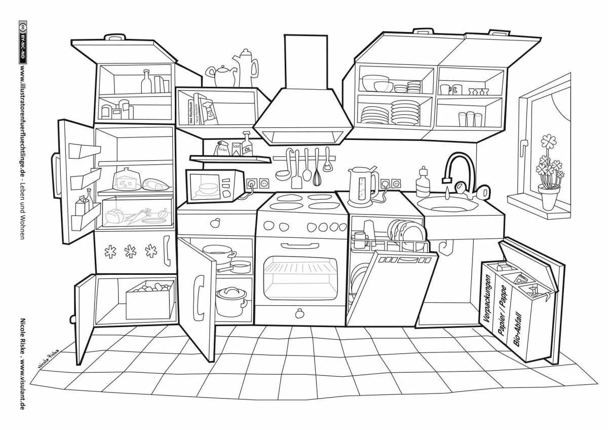 Amazing doll house coloring page