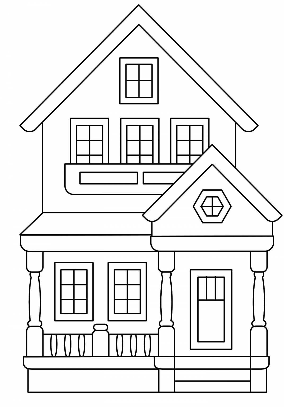 A wonderful house for dolls coloring