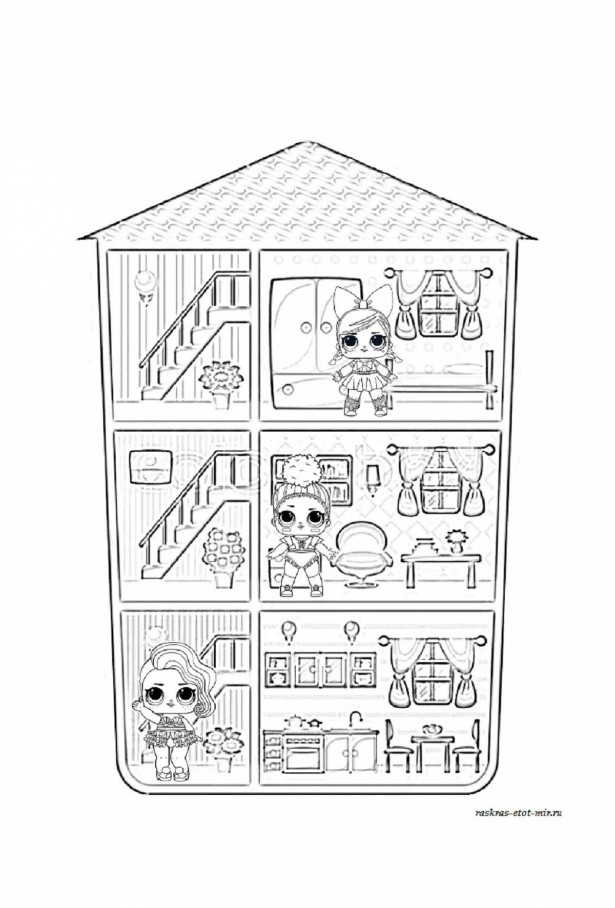 Luxury doll house coloring book