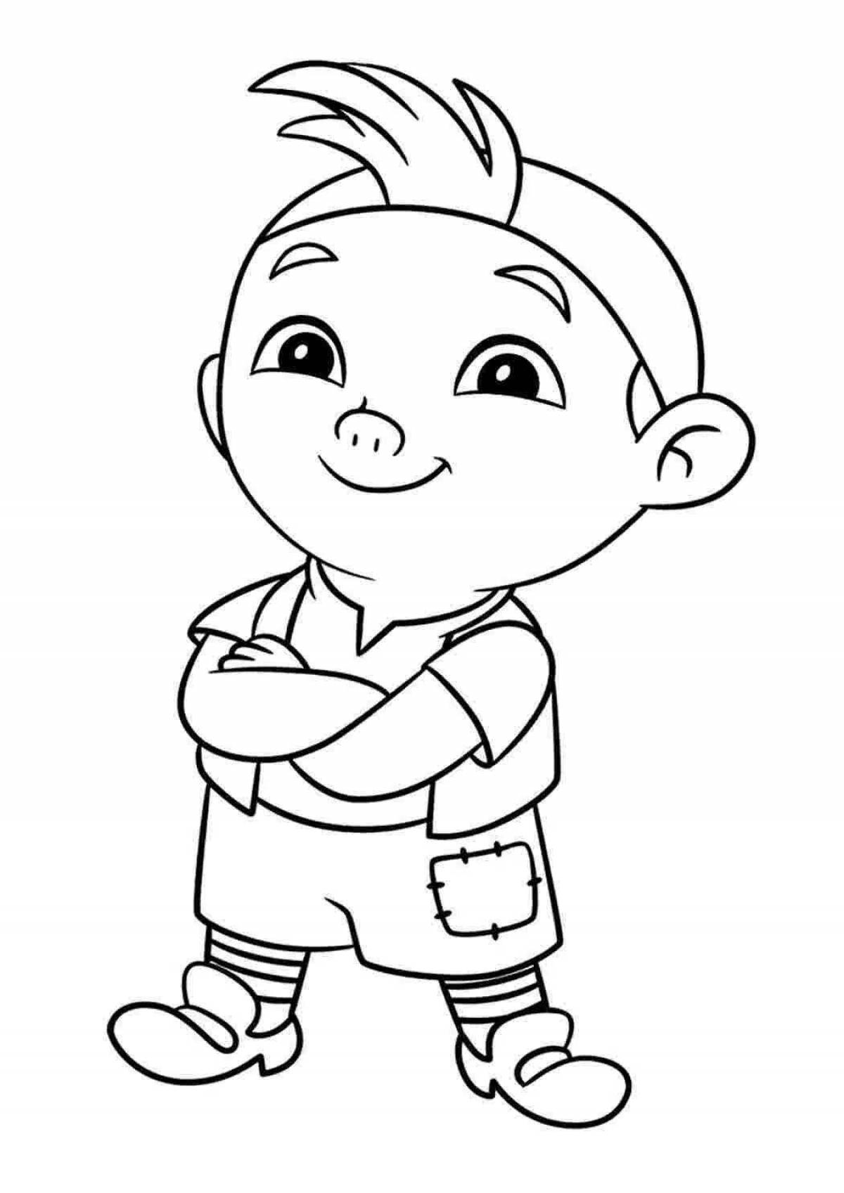Playful coloring bw for kids