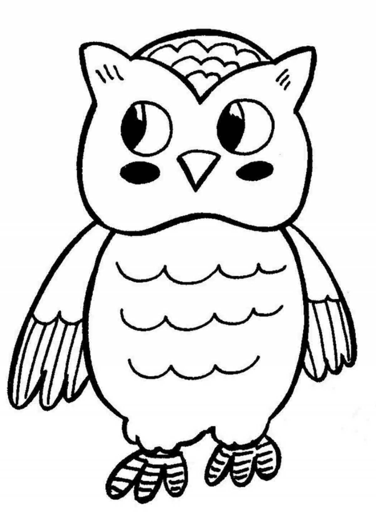 Colorful owl coloring page for kids