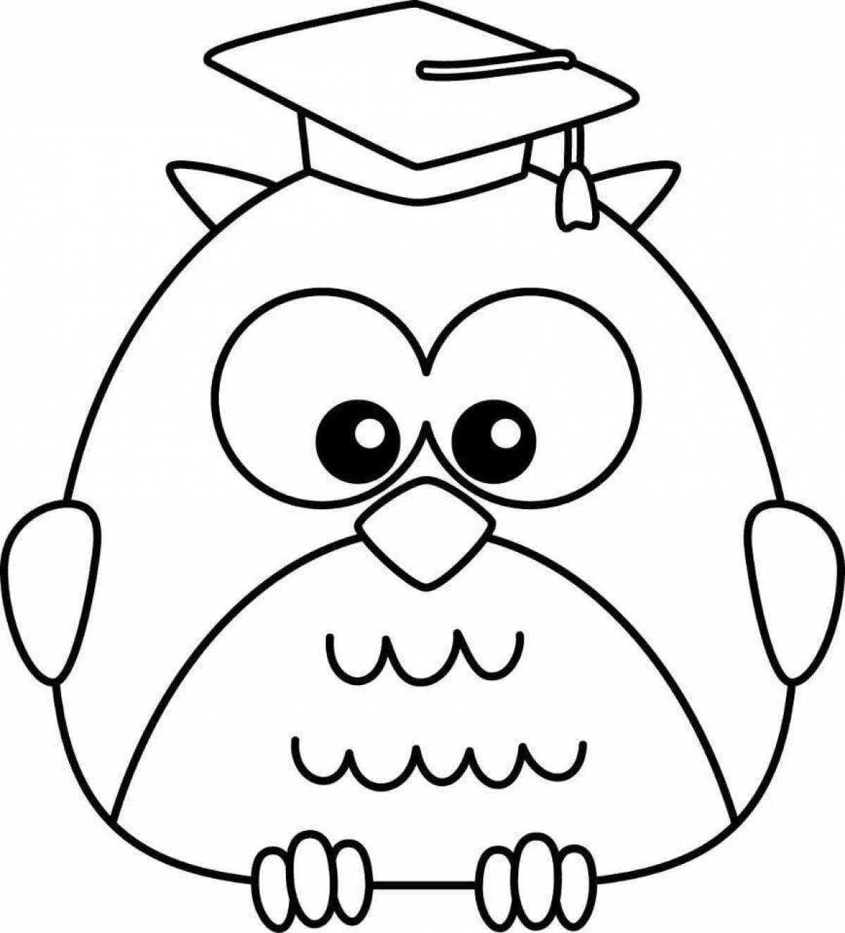 Joyful owl coloring book for kids