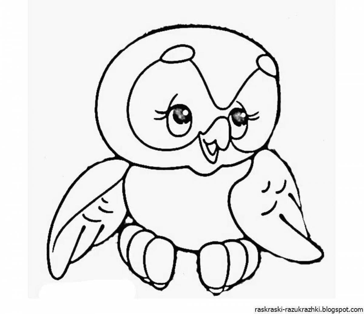 Adorable owl coloring page for kids