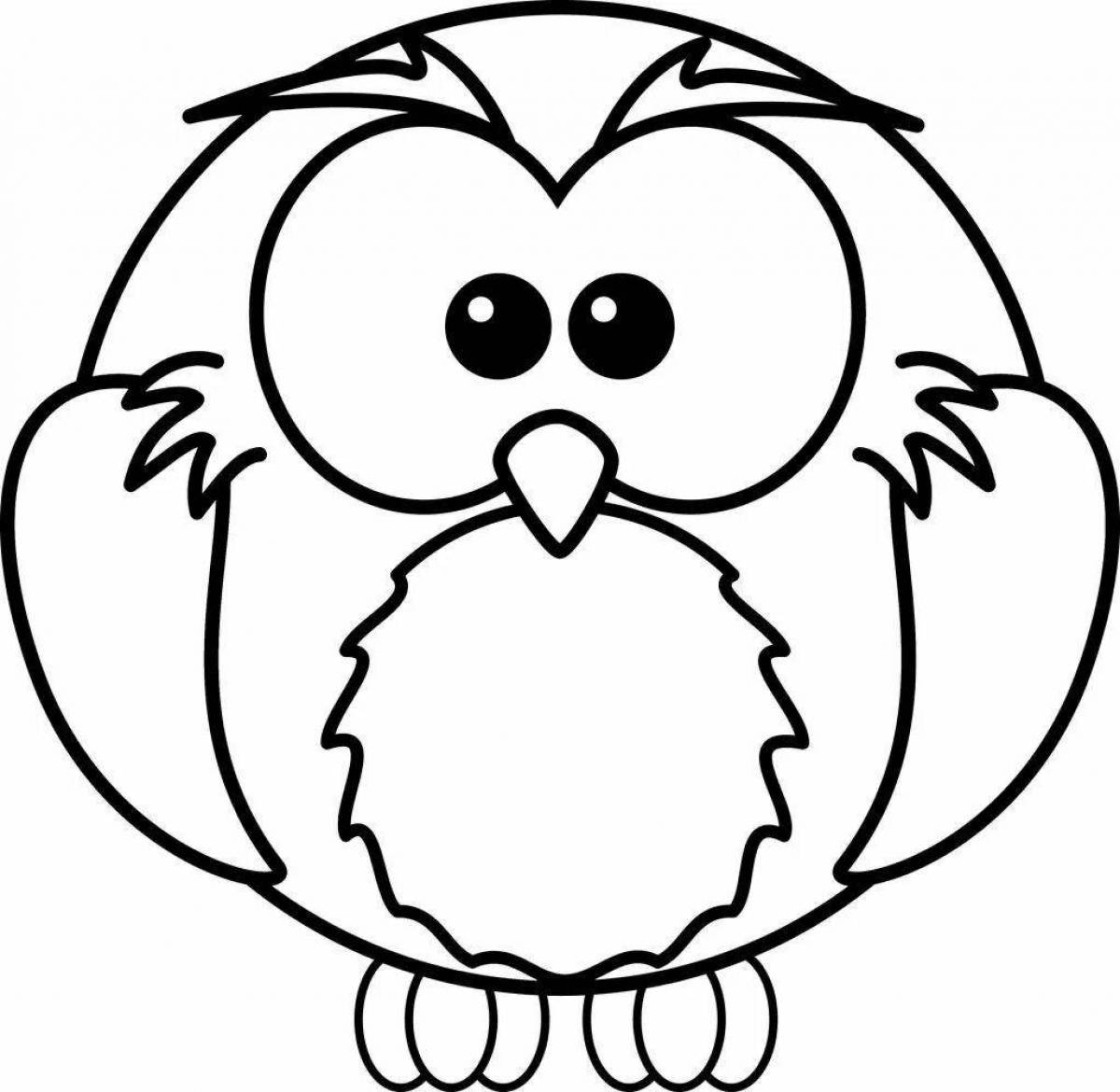 Fairy owl coloring for kids