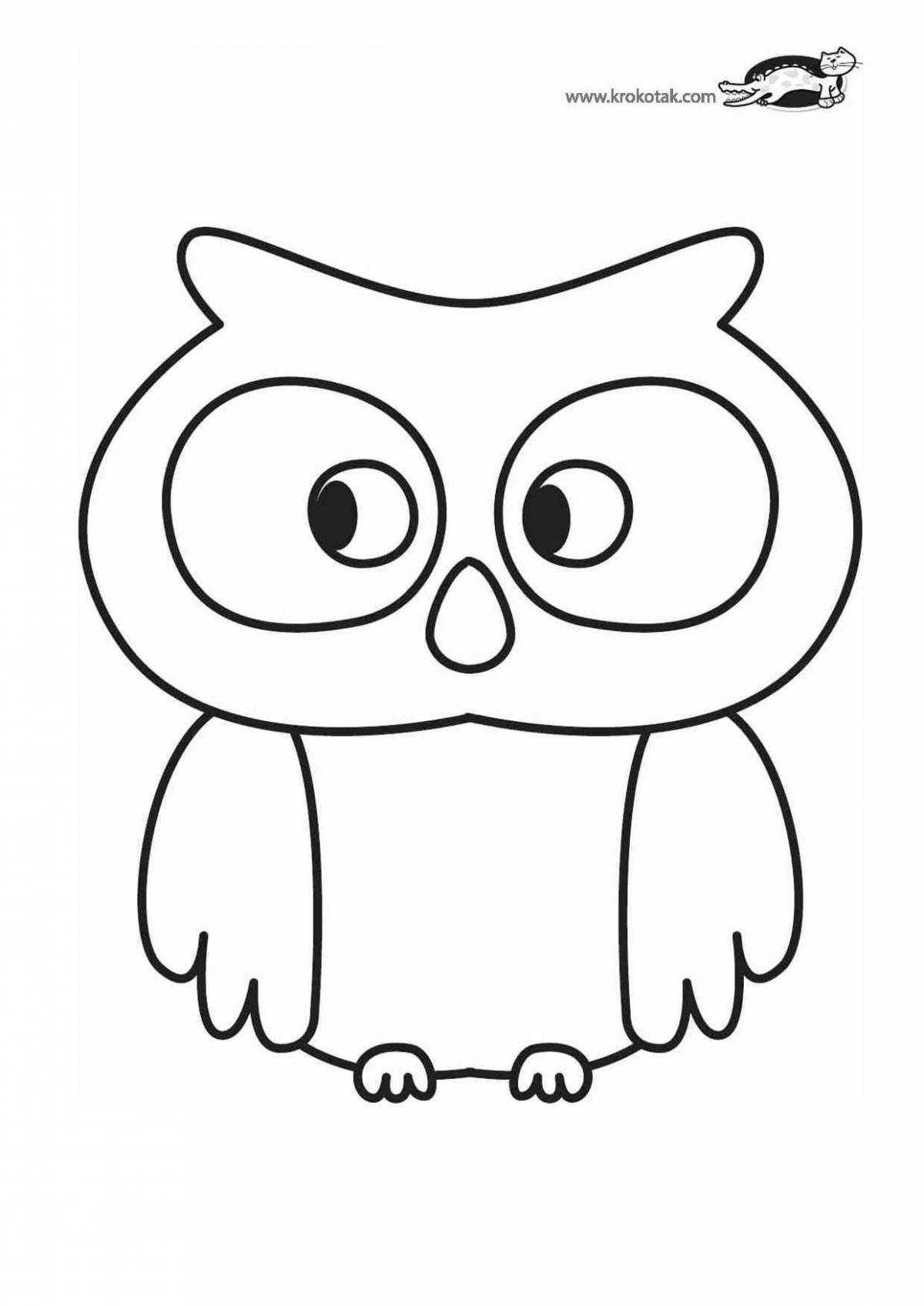 Awesome owl coloring page for kids