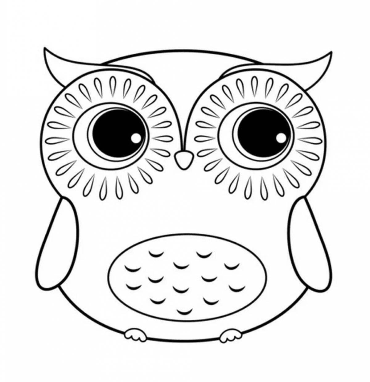 Glowing owl coloring book for kids