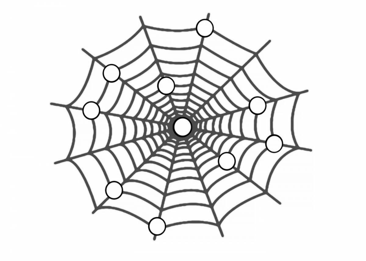 Spooky web coloring for kids