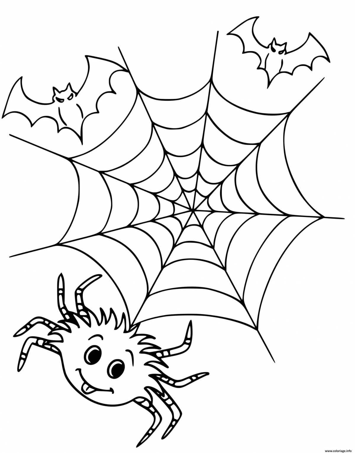 Восхитительная паутина-раскраска для детей