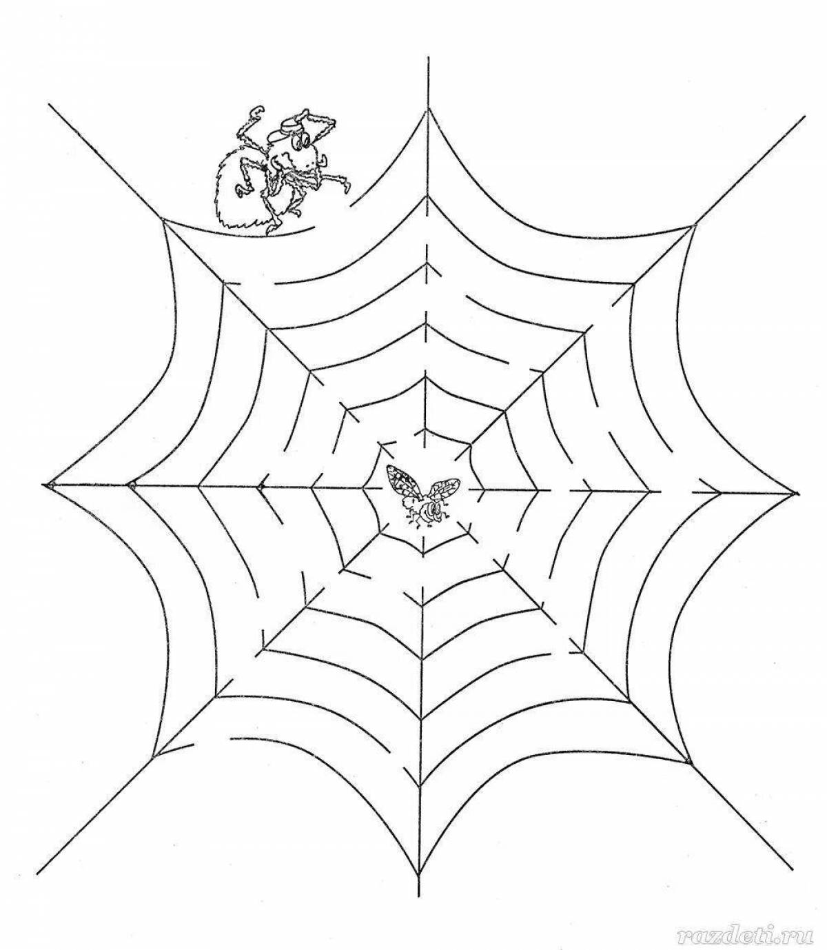 Интересная паутина-раскраска для детей