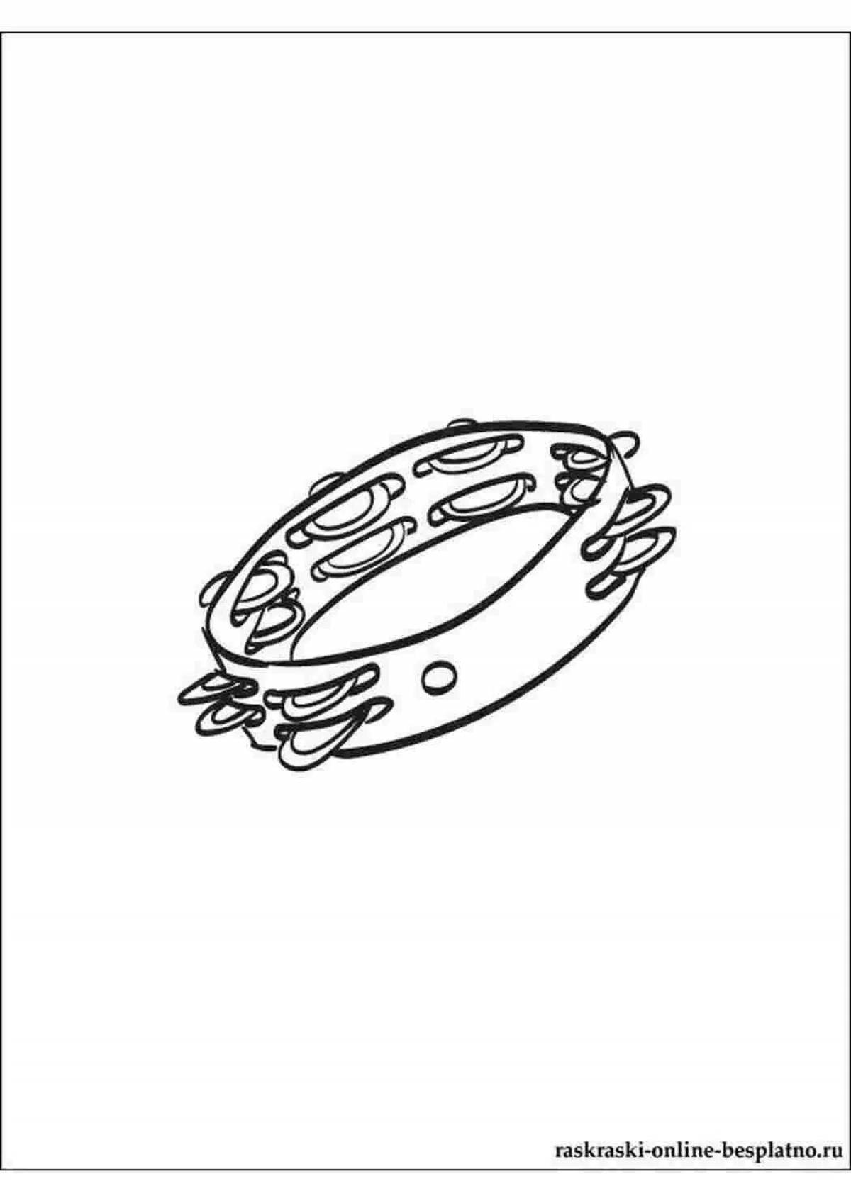 Violent tambourine coloring pages for children