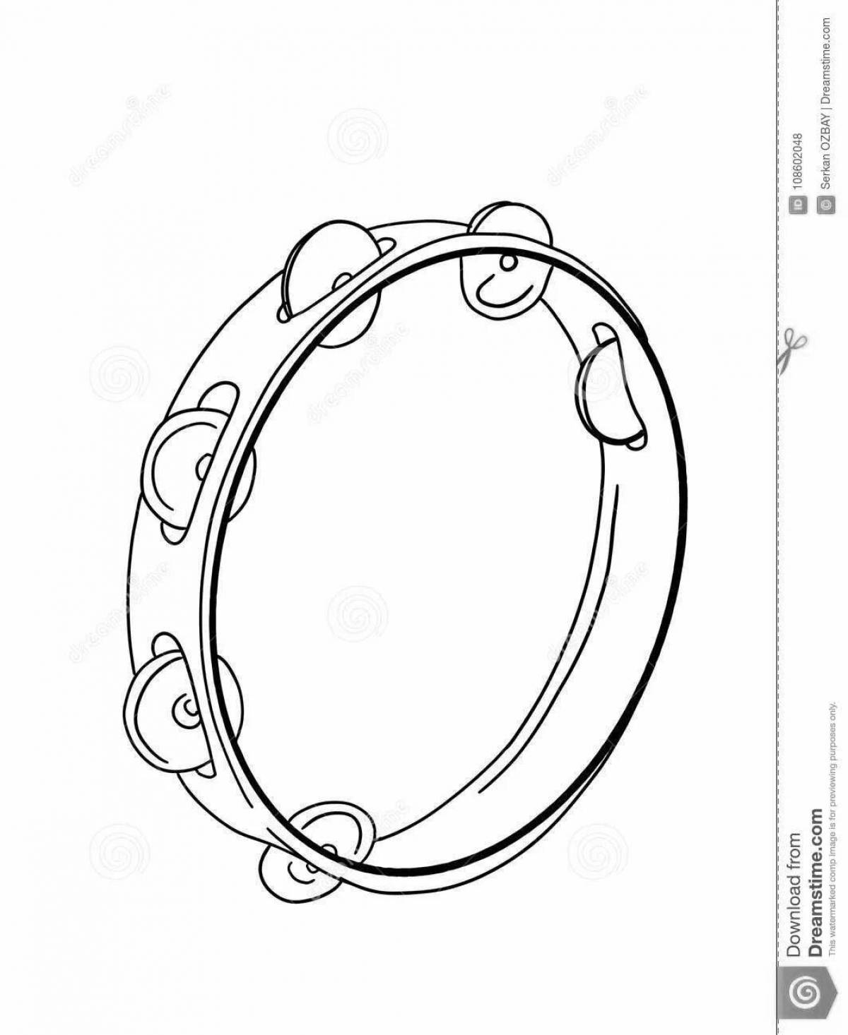 Shiny Tambourine Coloring Page for Babies