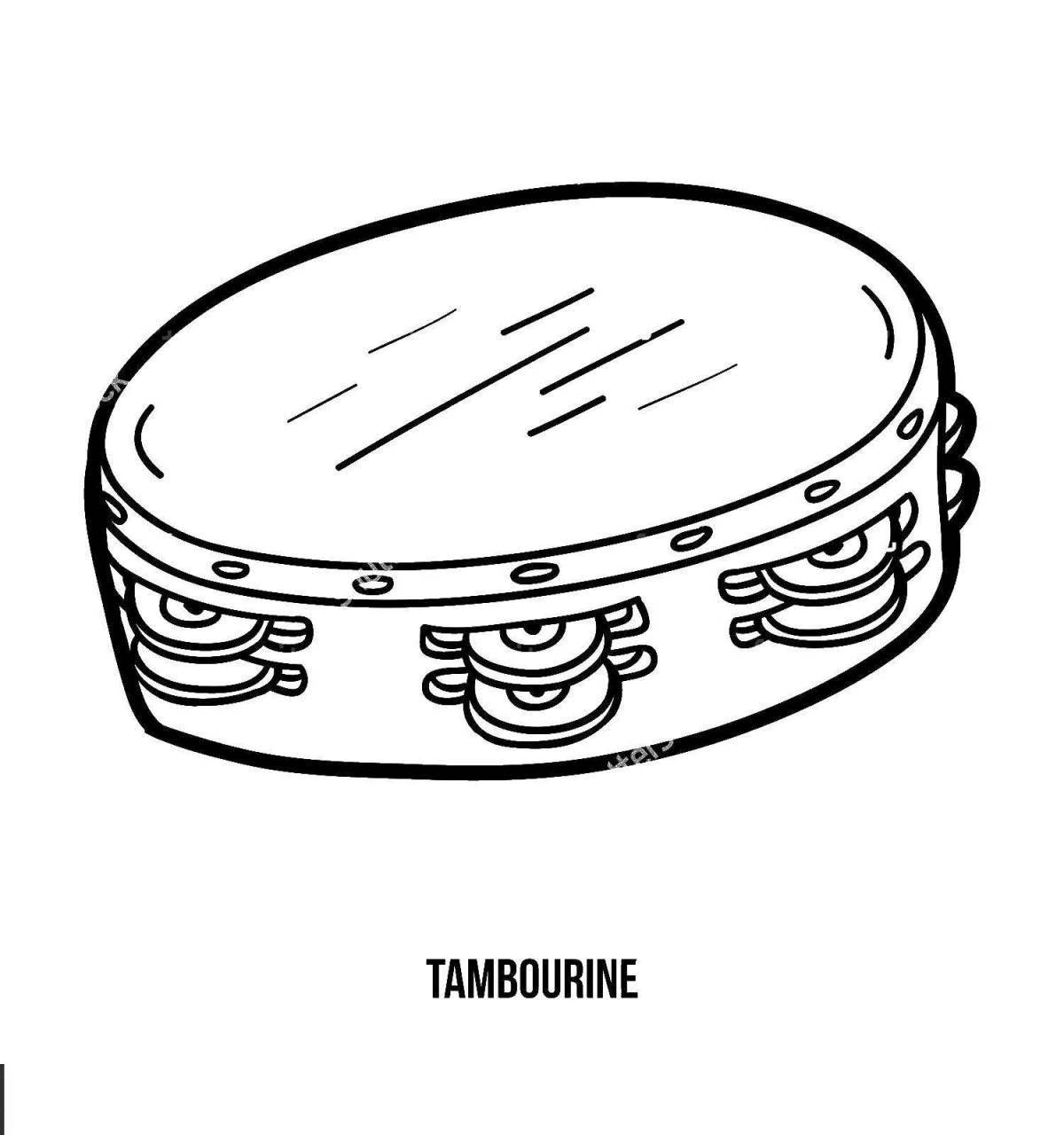 Shiny tambourine coloring book for kids