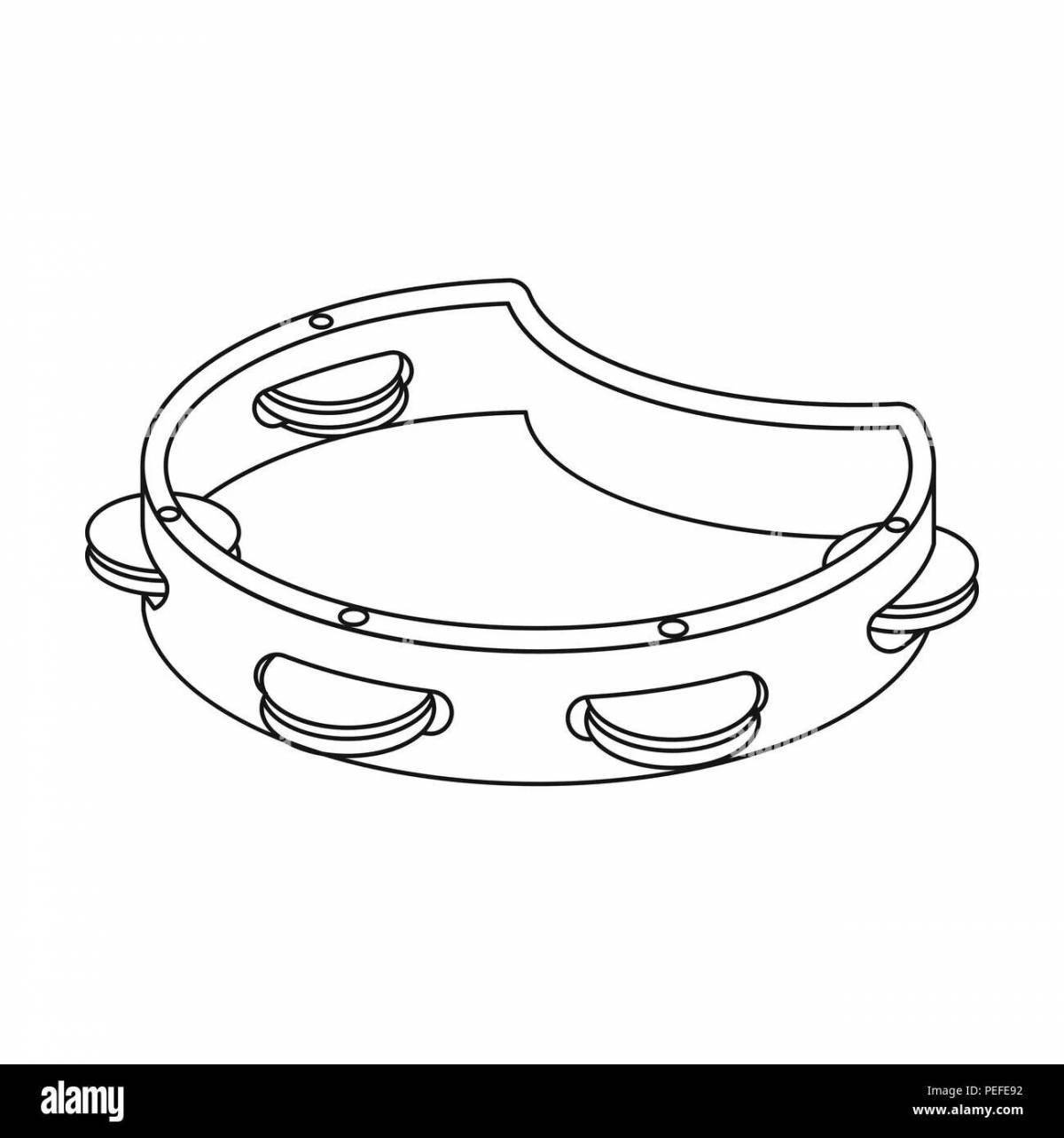 Violent tambourine coloring pages for kids