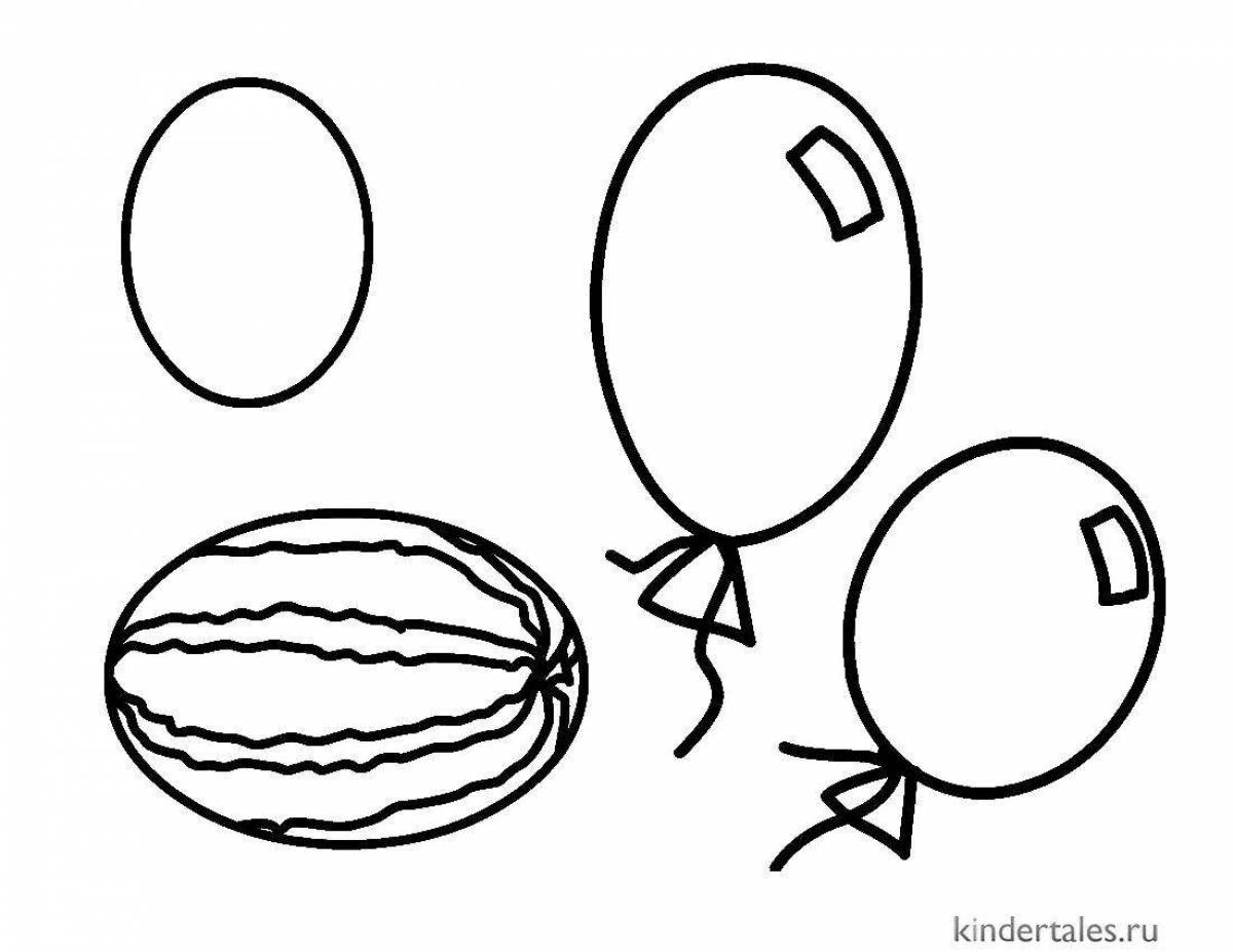 Attractive oval coloring book for kids