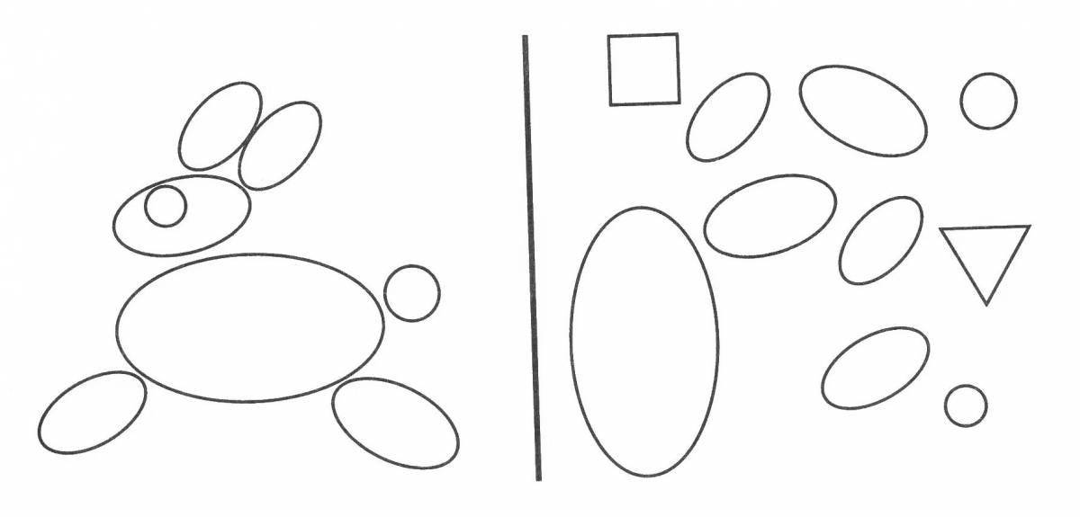 Photo Colored bright oval coloring book for children