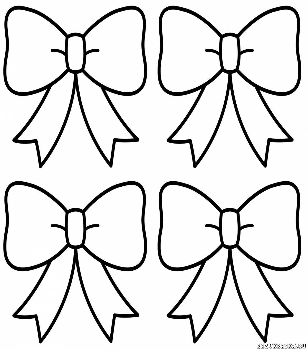 Photo Coloring page with colorful bow for kids