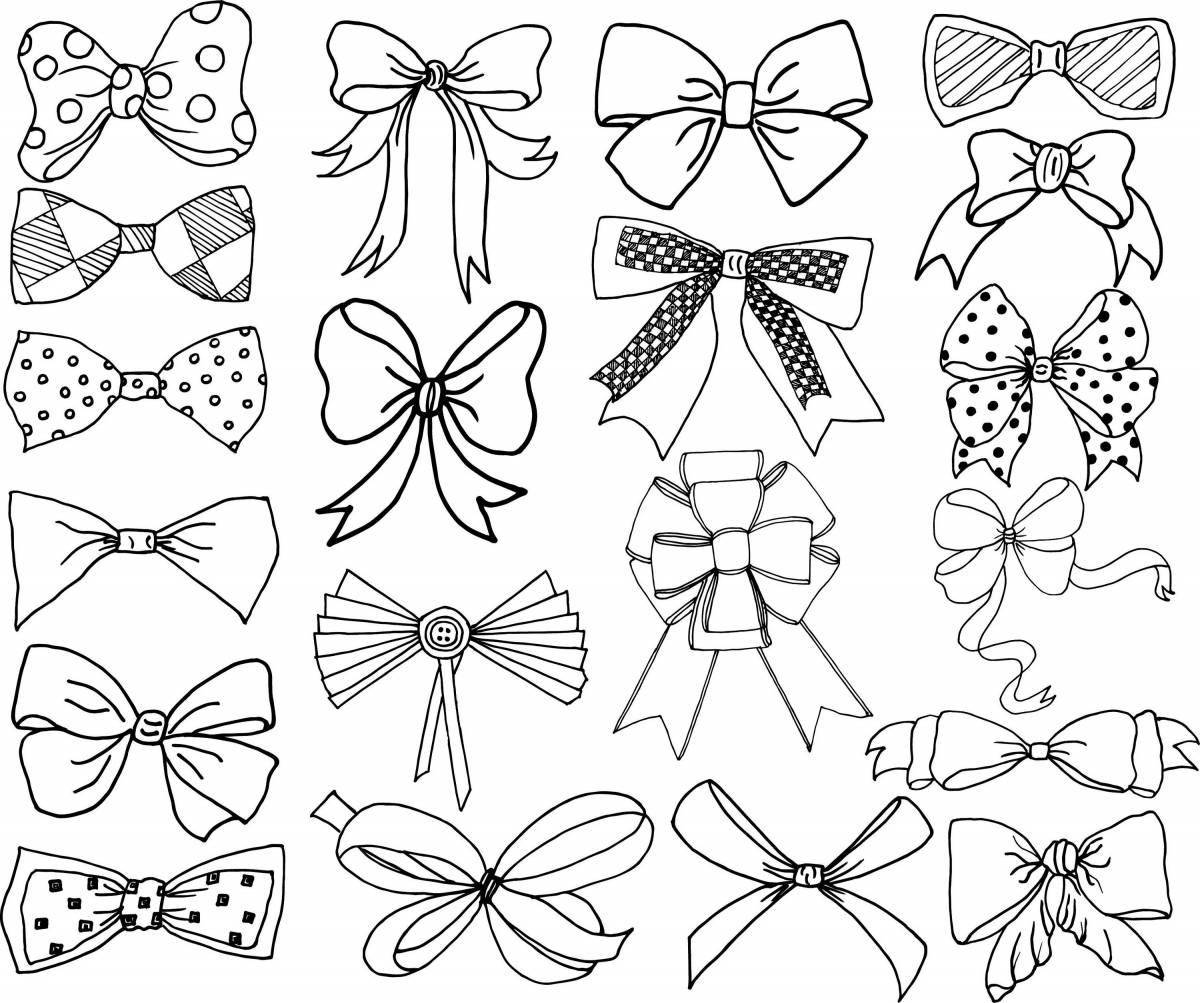 Playful bow coloring page for little ones