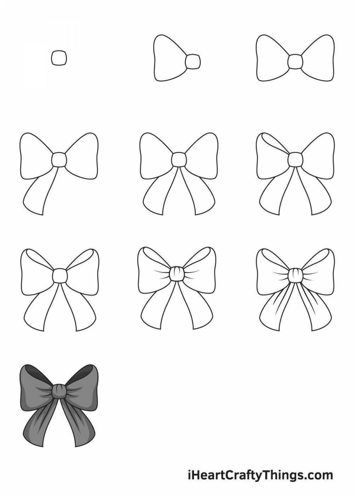Coloring book funny bow for preschoolers