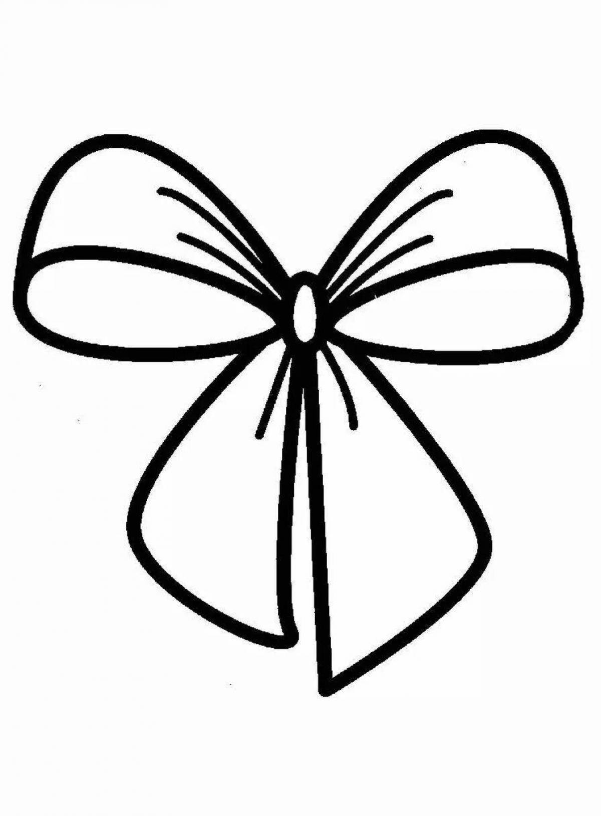 Playful bow coloring page for preschoolers