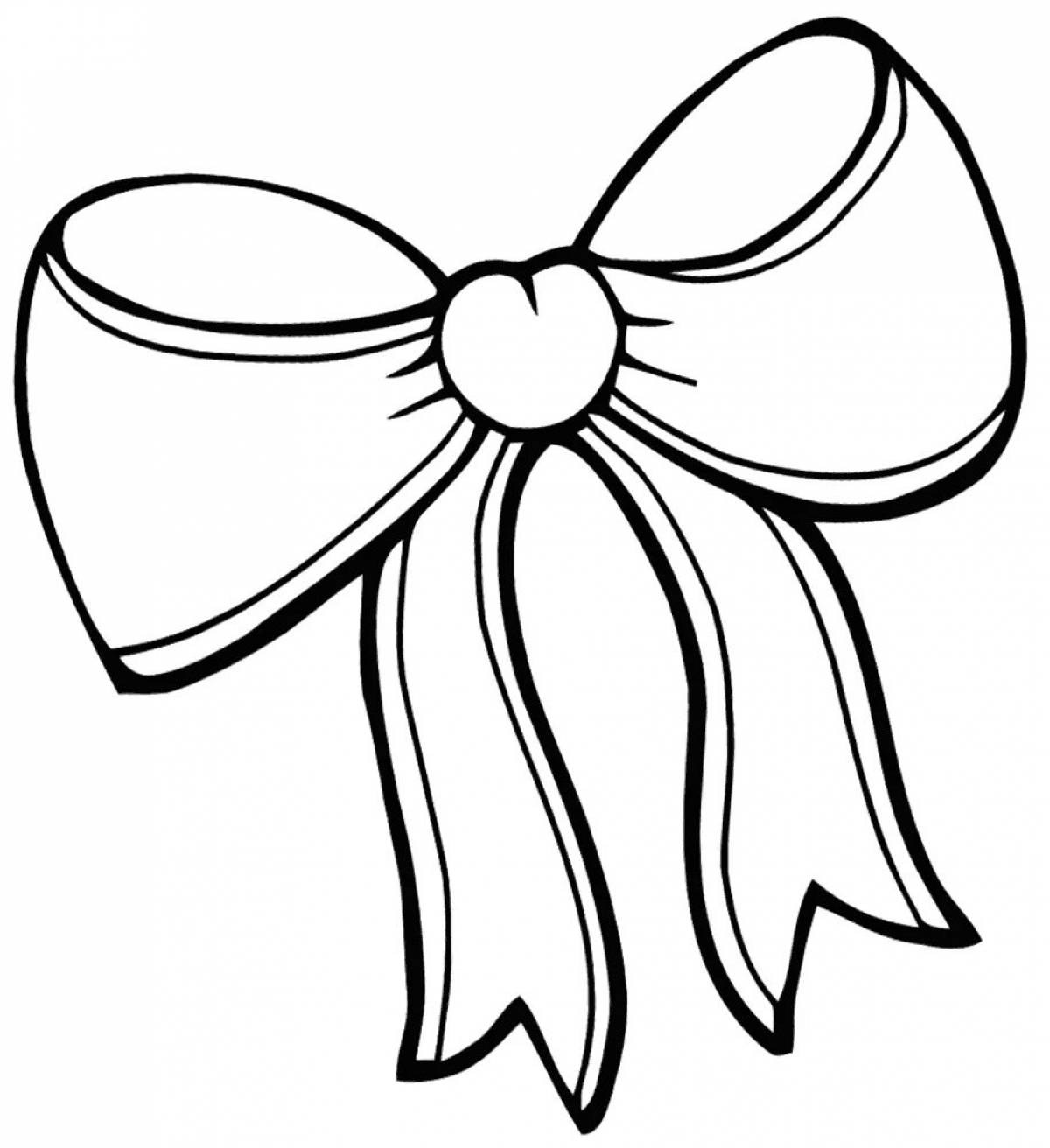 Photo Coloring page bow for preschoolers