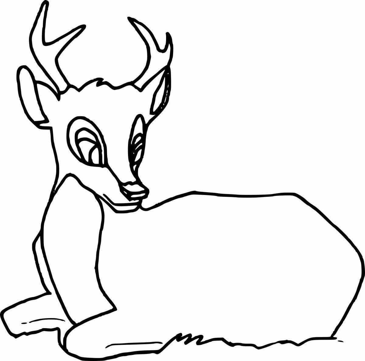 Coloring roe deer for babies