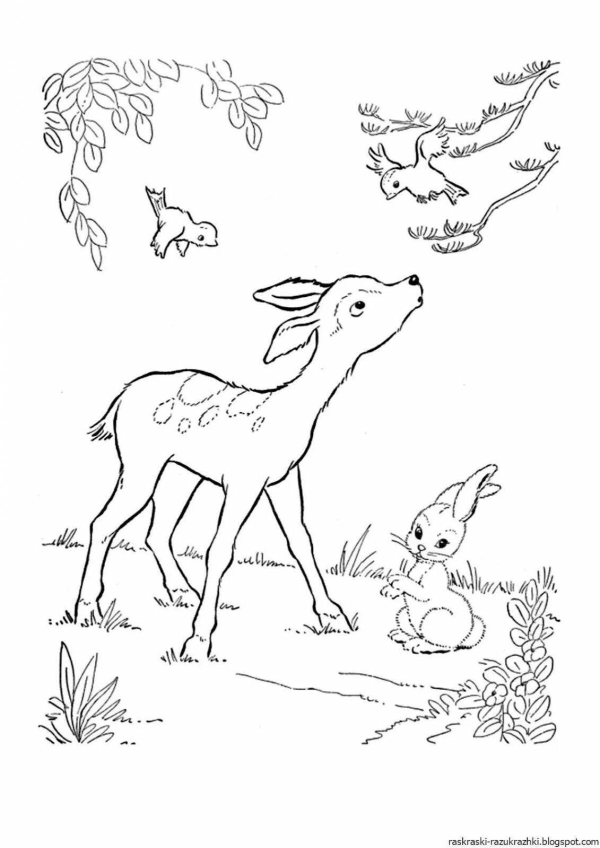 Adorable roe deer coloring pages for kids