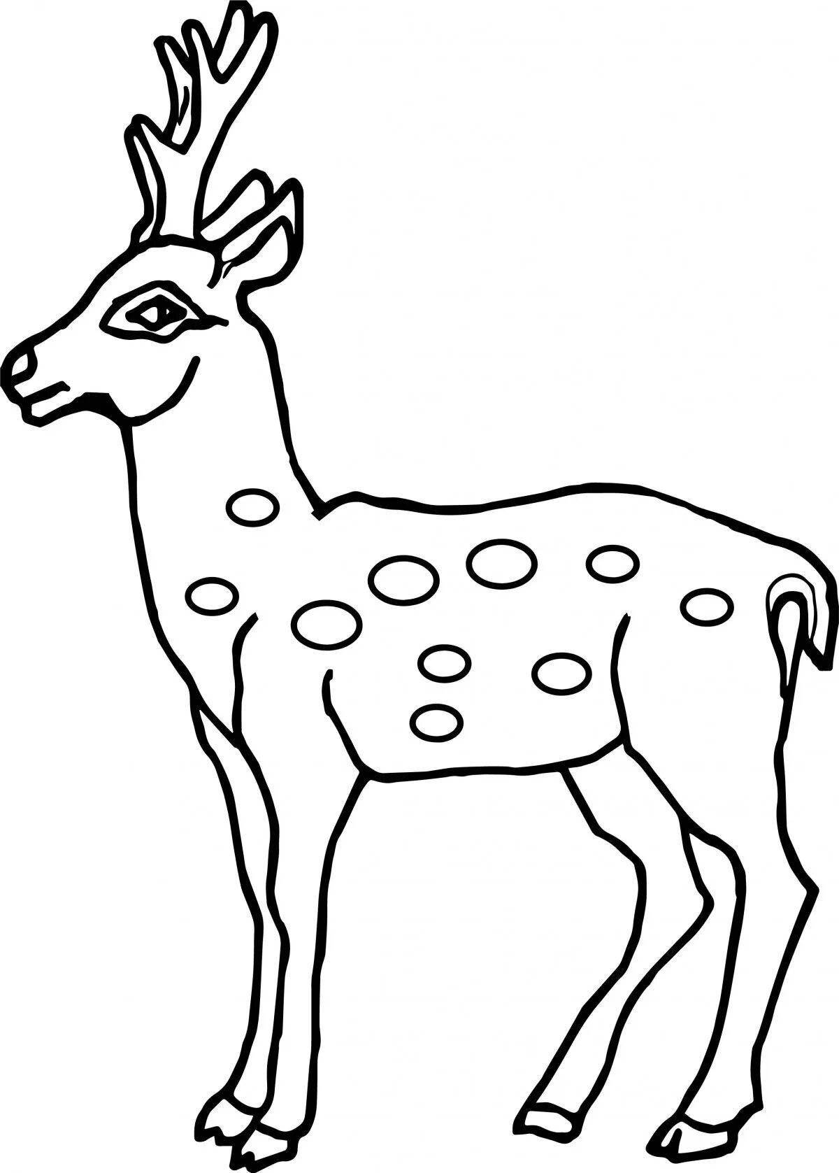 Animated roe deer coloring page for toddlers