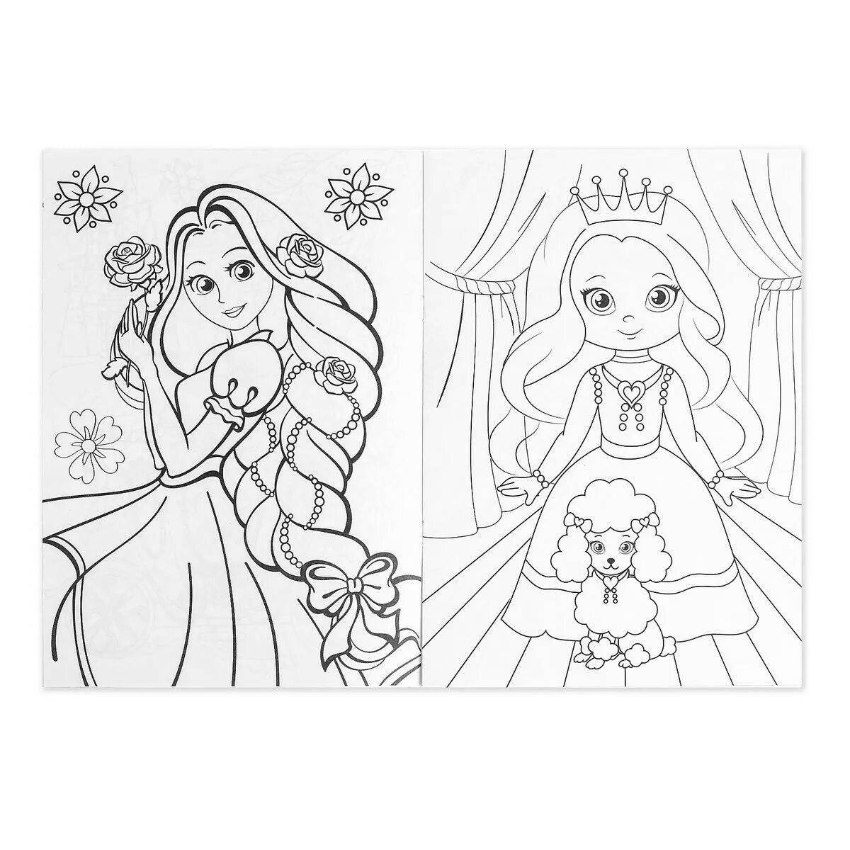 Charming doppelgänger coloring book for girls
