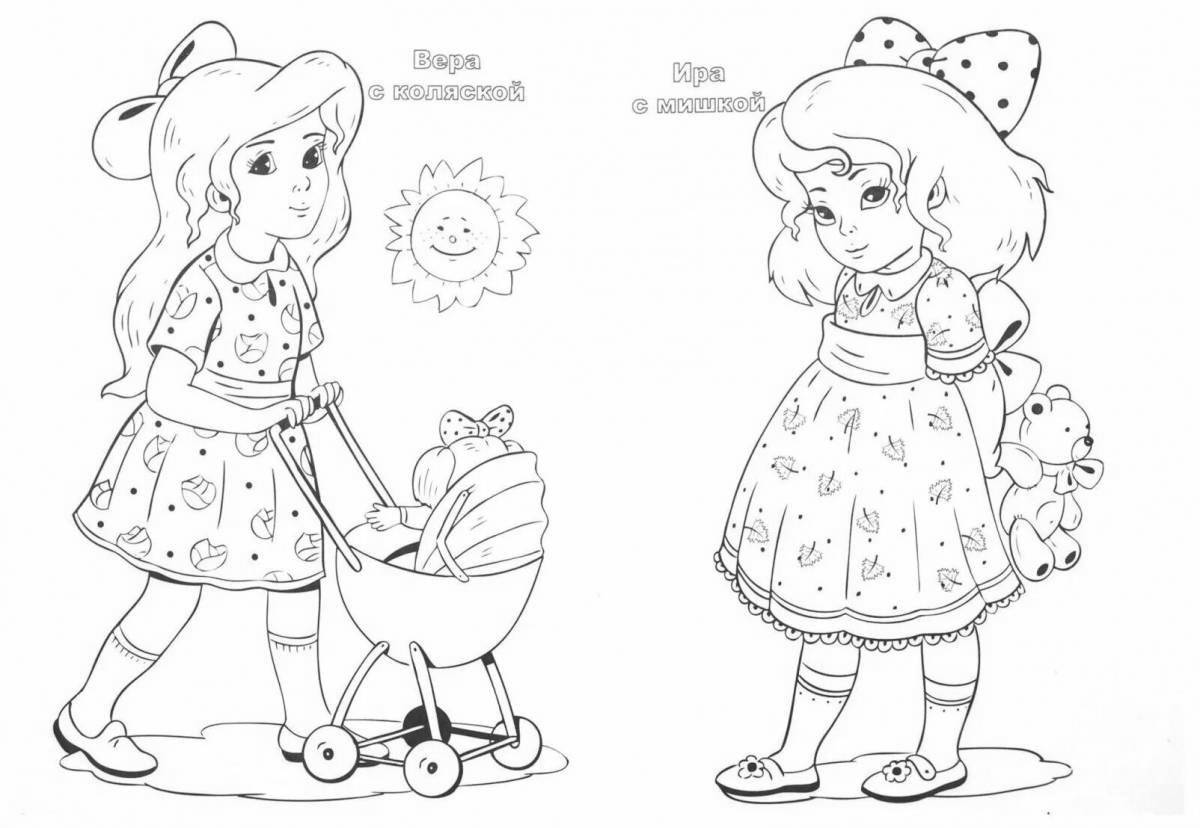Joyful coloring doppelgänger for girls