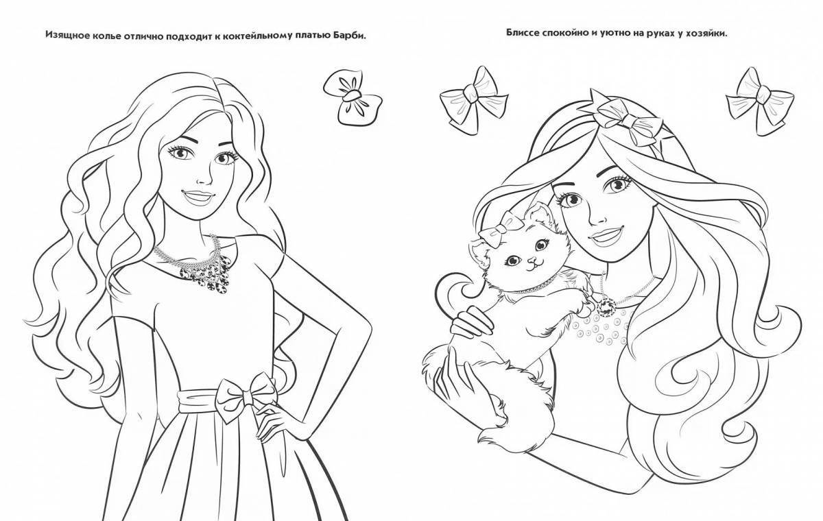 Pretty coloring page double for girls