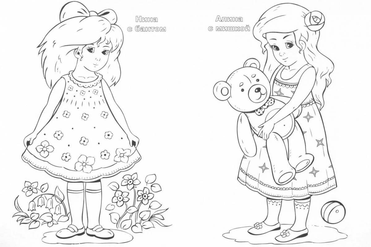 Color-delightful coloring page double for girls