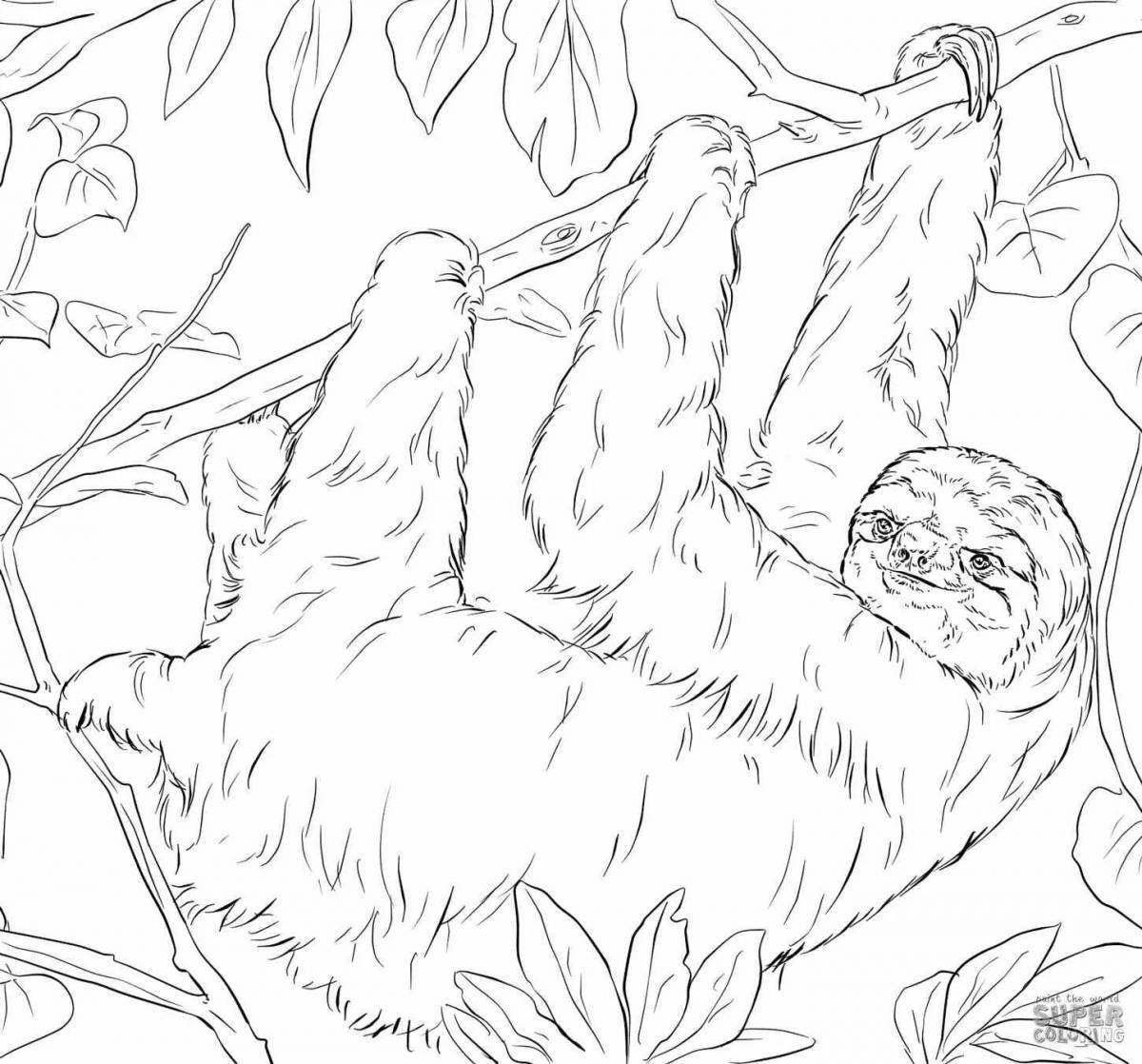 Coloring cute sloth for kids
