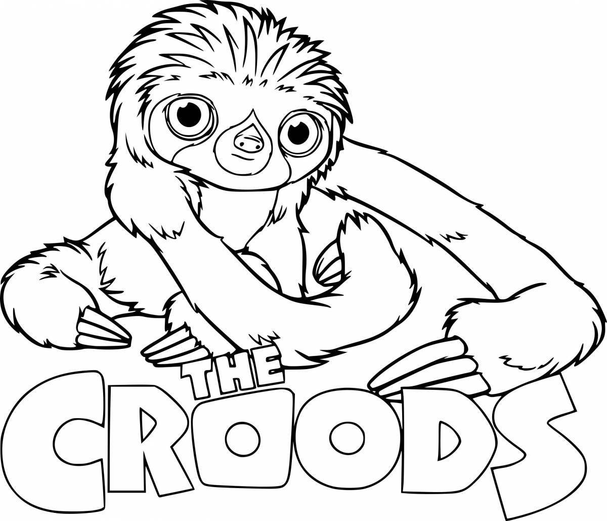 Adorable sloth coloring book for kids