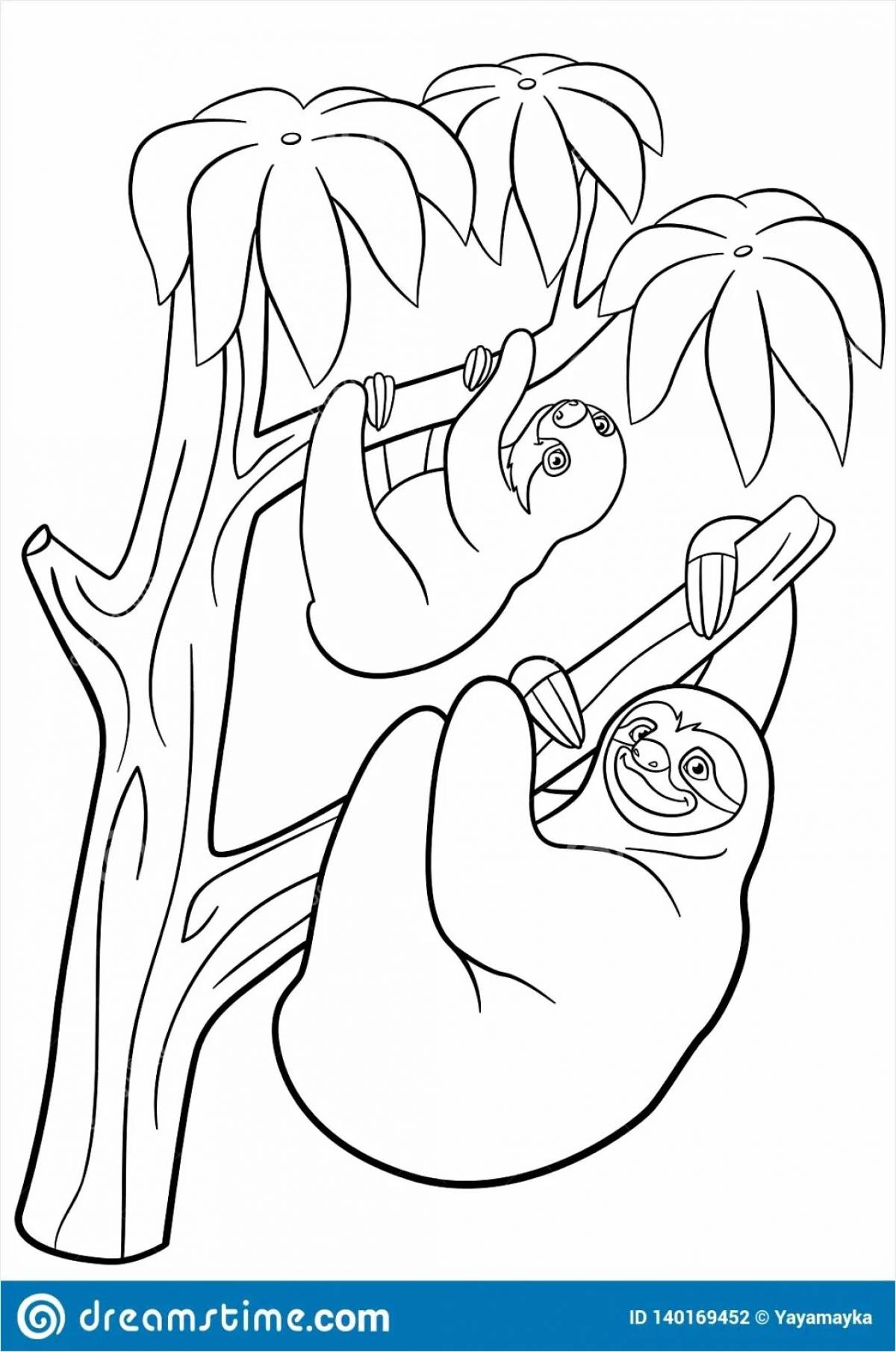 Amazing sloth coloring book for kids