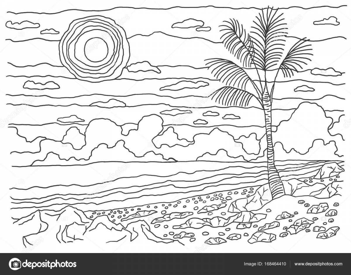 Awesome sunset coloring book for kids