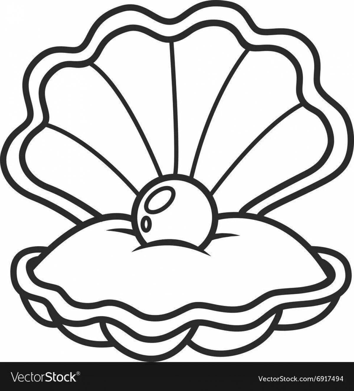 Awesome shell coloring pages for kids