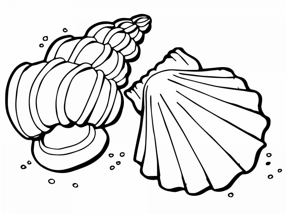 Grand shell coloring book for kids