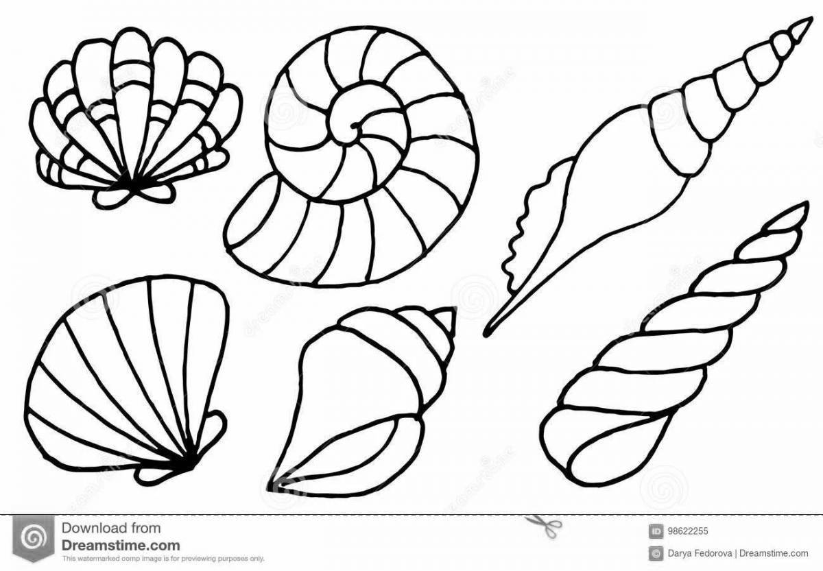 Radiant shell coloring book for kids