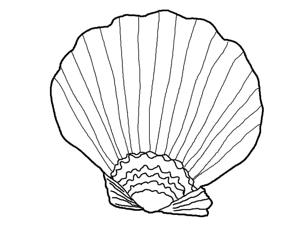 Jovial shell coloring pages for kids