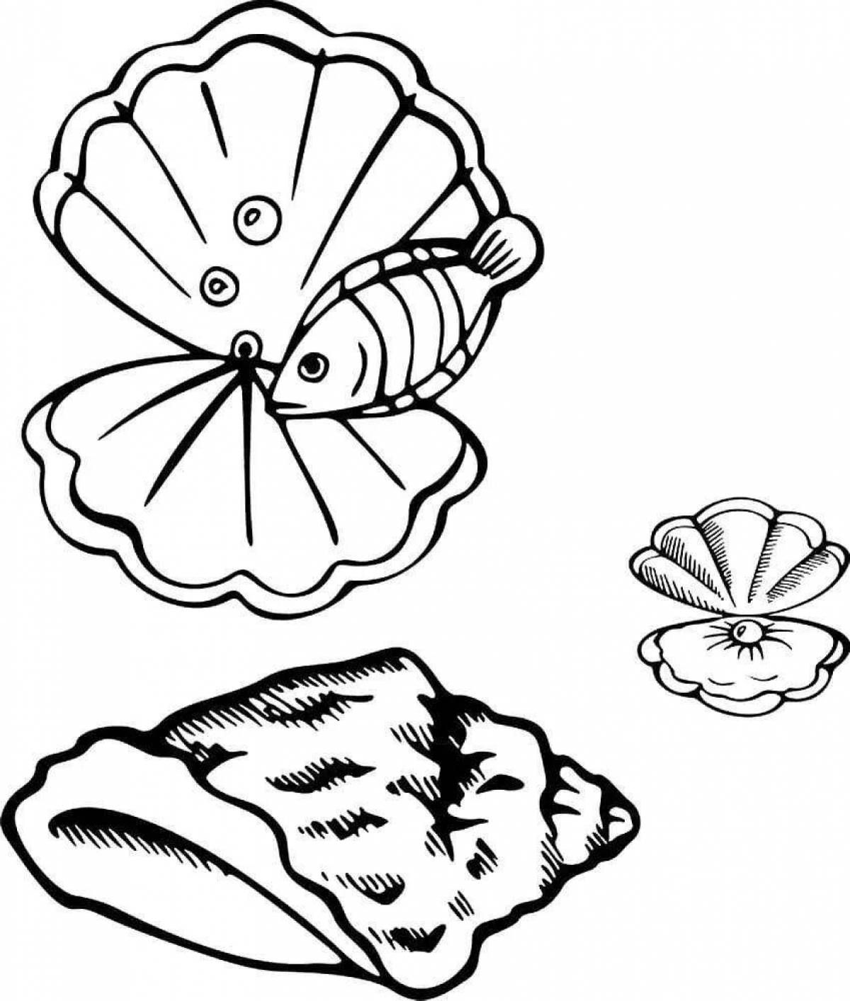Vivacious shell coloring book for kids