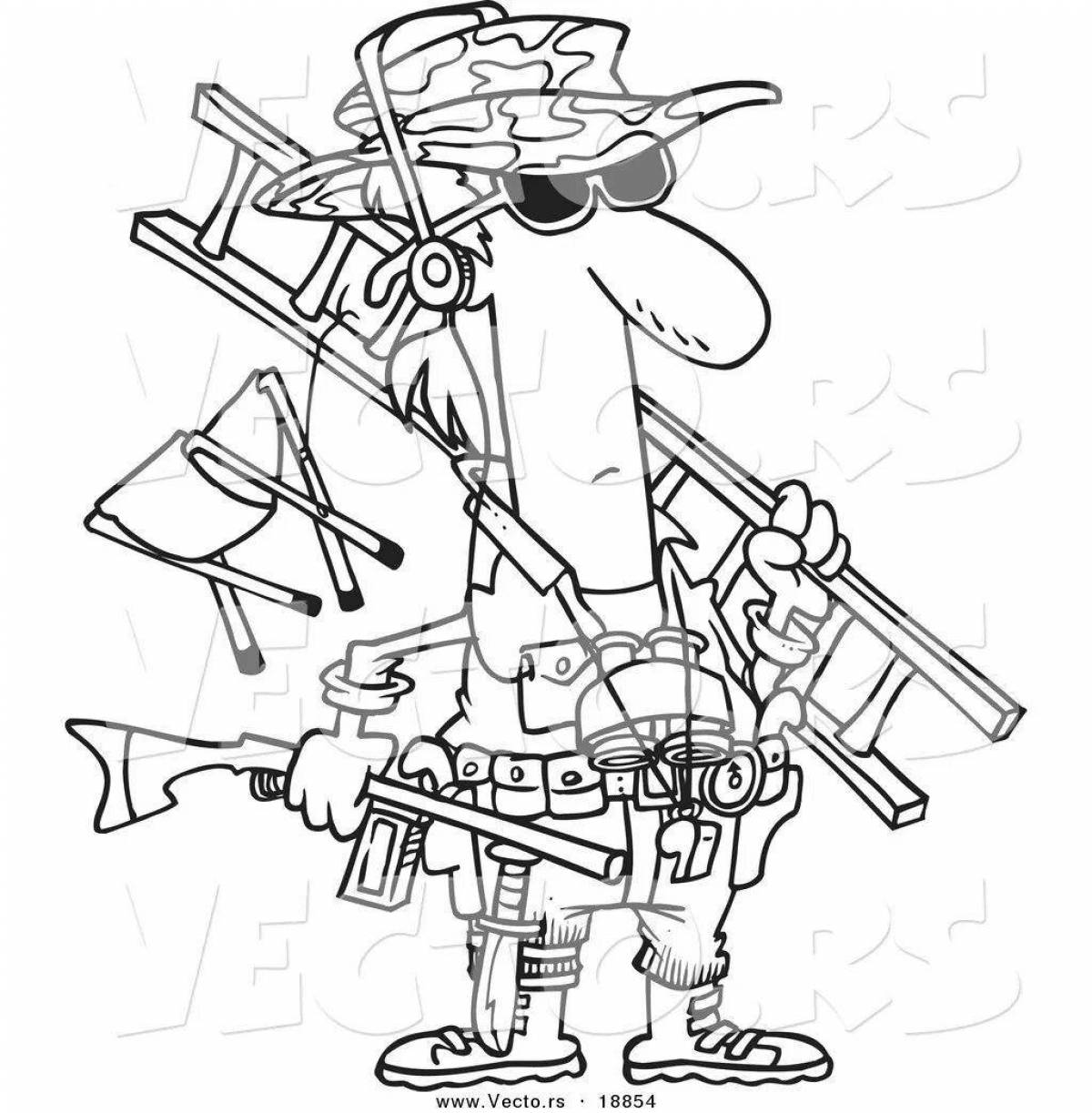 Fearless hunter coloring book for kids