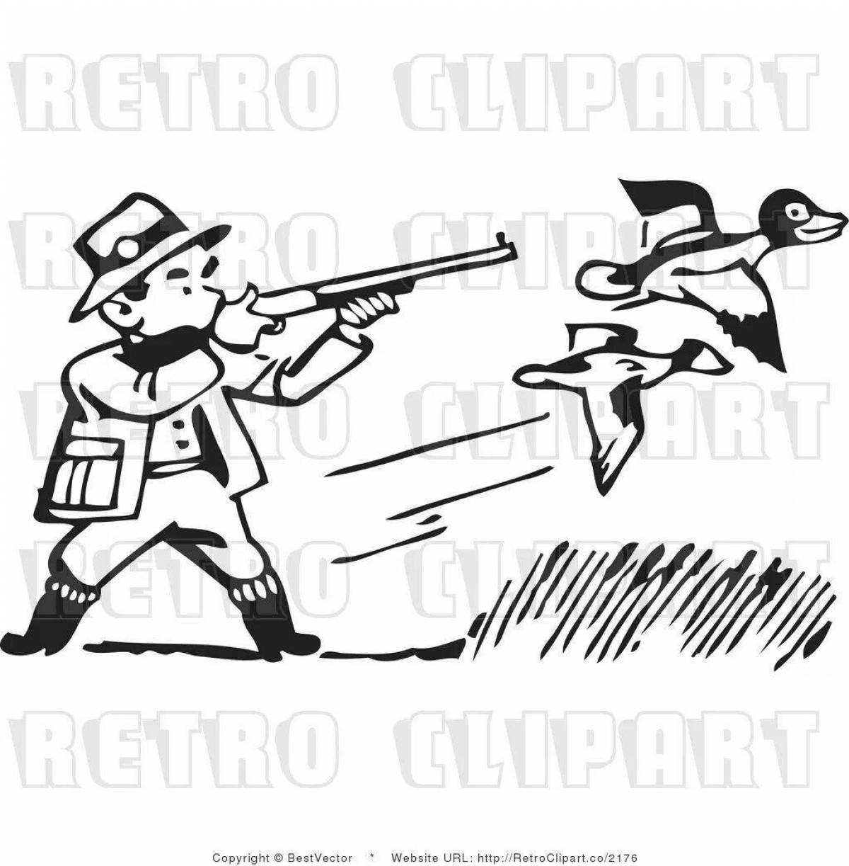 A fun hunter coloring book for kids