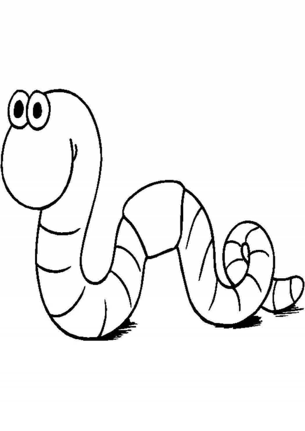 Adorable worm coloring page for kids