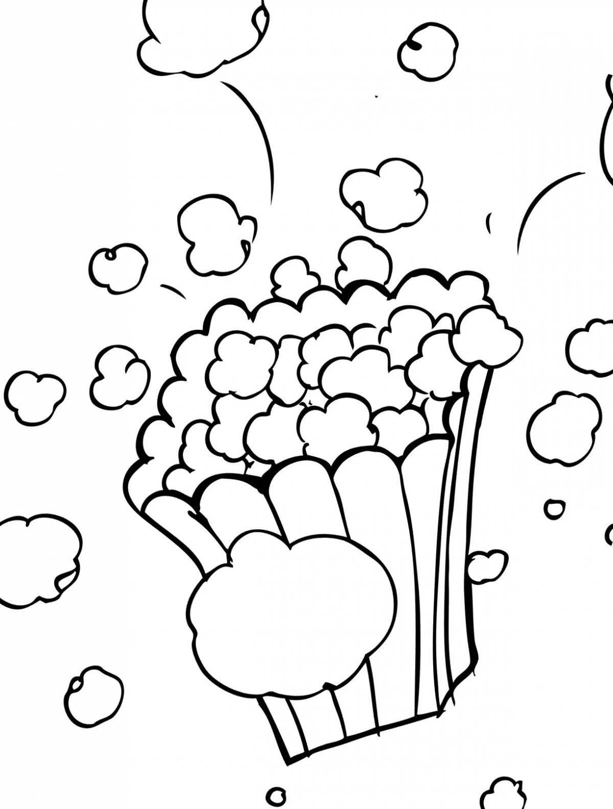Colorful popcorn coloring book for kids