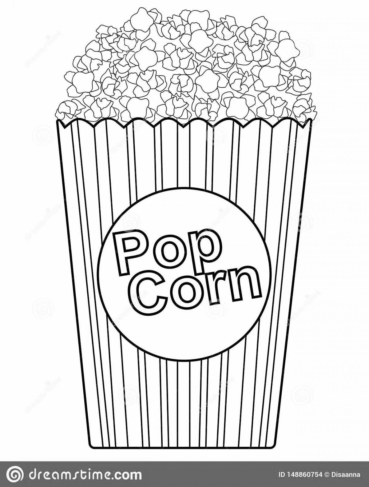 Fun coloring popcorn for kids