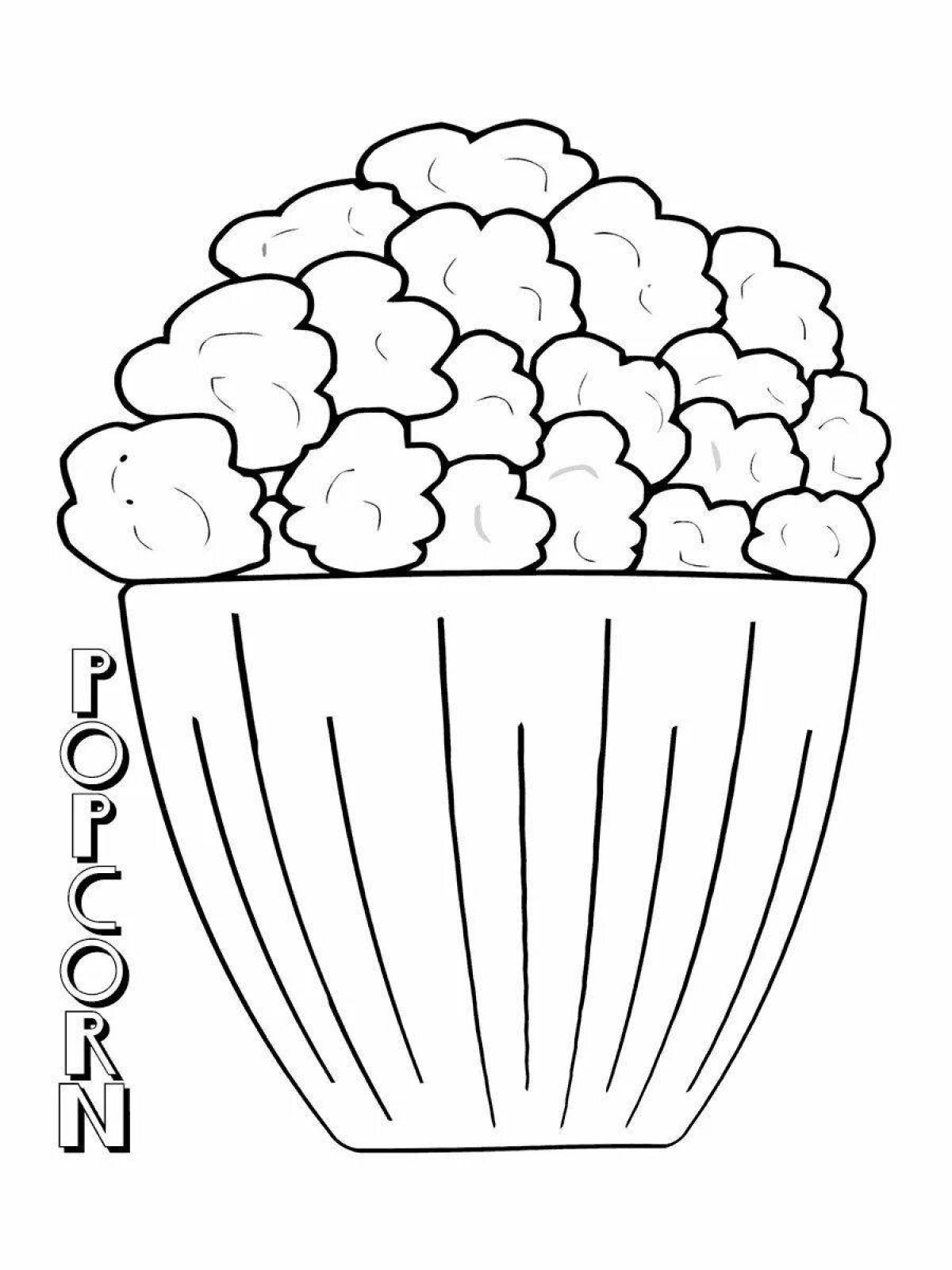 Delightful popcorn coloring book for kids