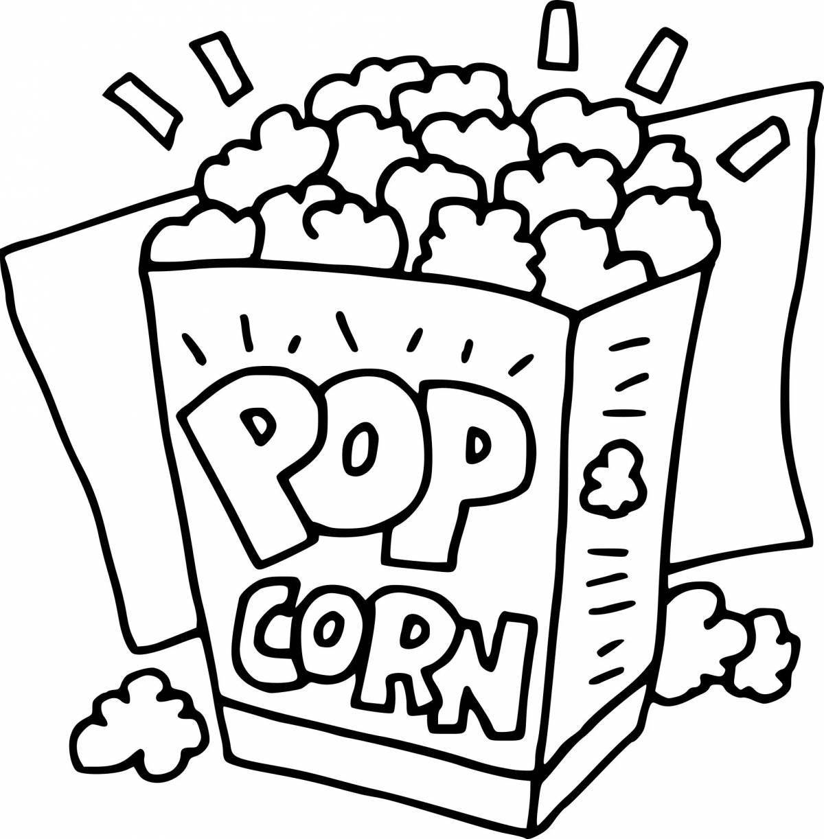 Attractive popcorn coloring book for kids