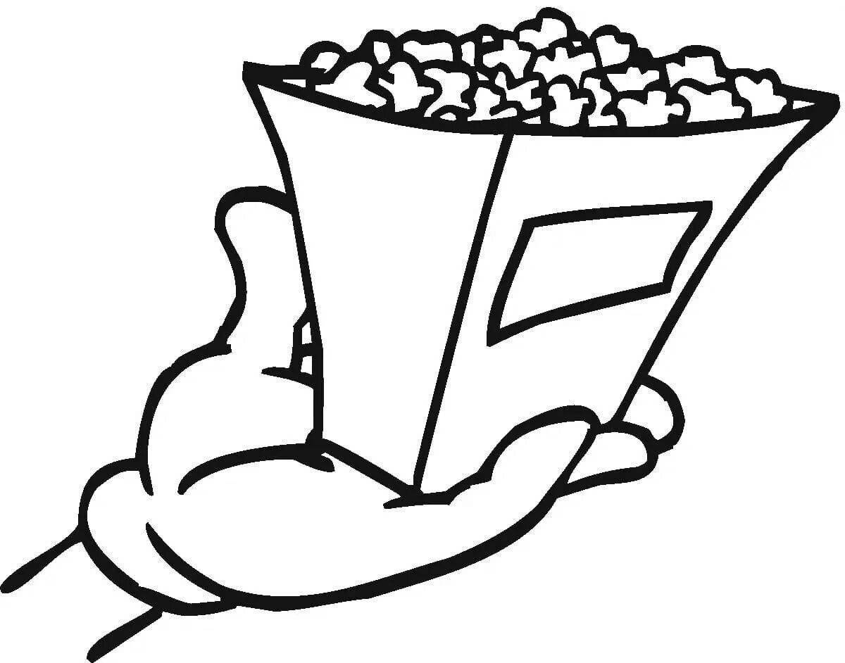 Popcorn coloring book for kids