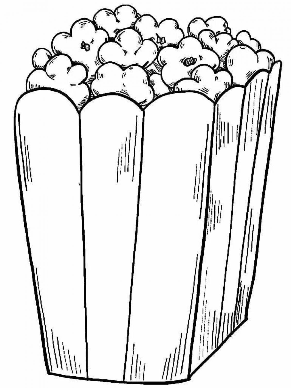 Animated popcorn coloring book for kids