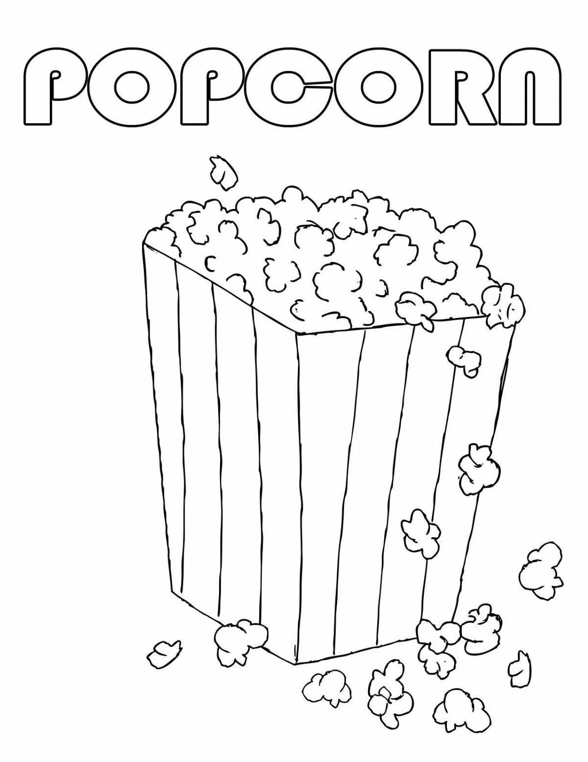 Fancy popcorn coloring book for kids